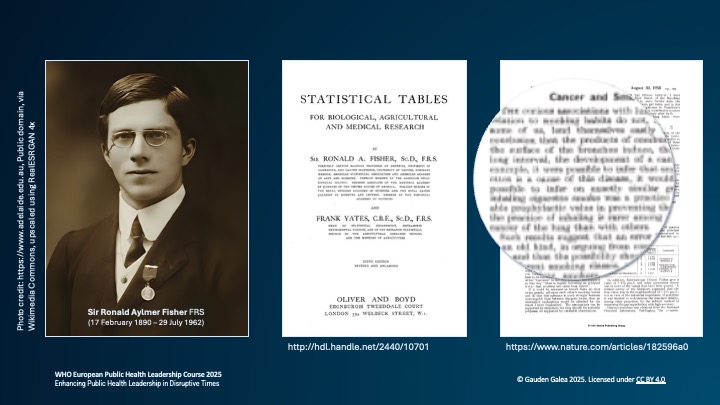 Fisher, a prominent statistician, misinterpreting the link between cancer and smoking