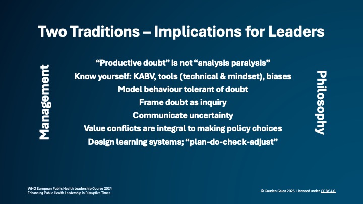 Checklist of actions that emerge from this lecture.