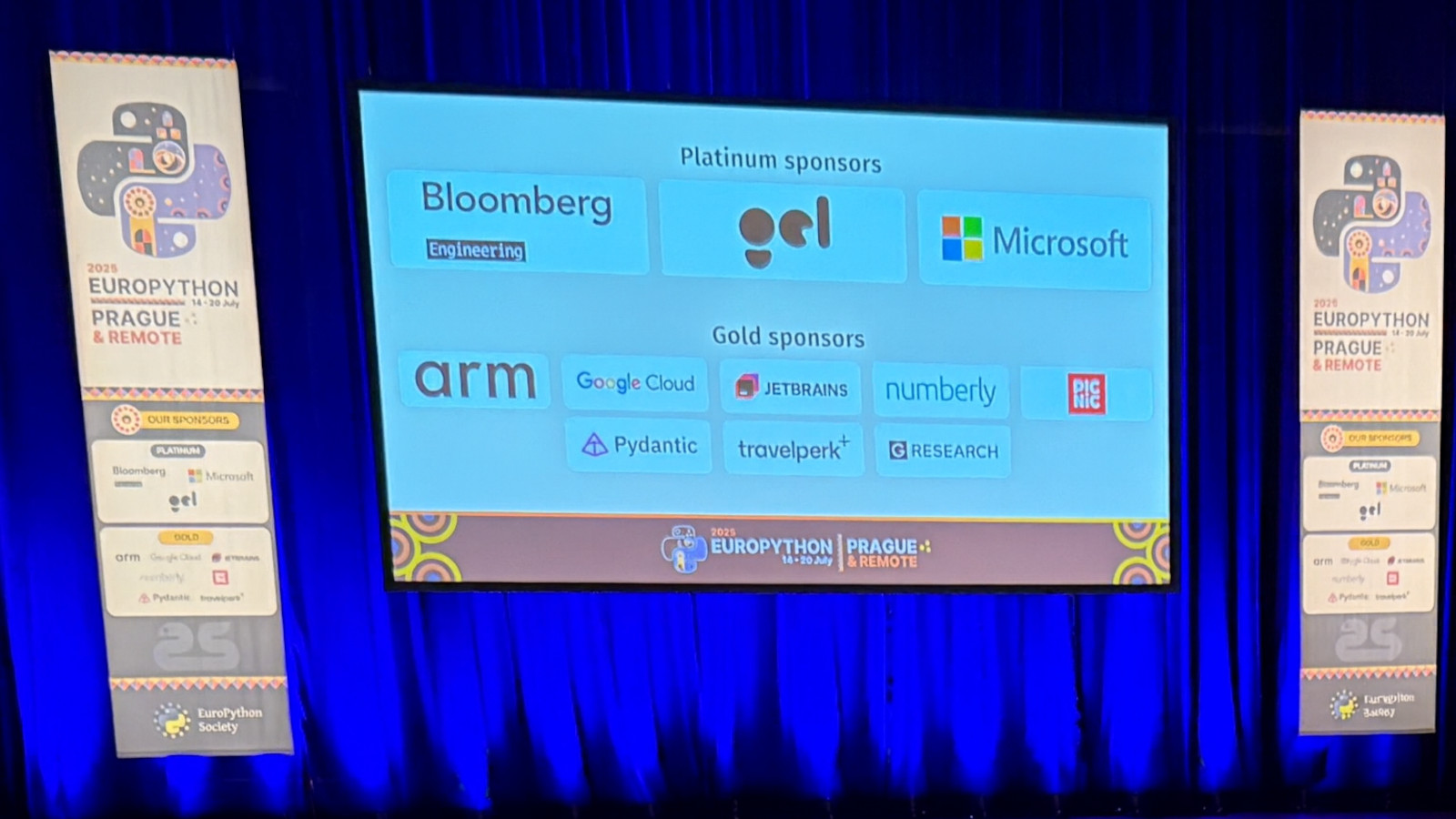 EuroPython 2025 sponsors slide.